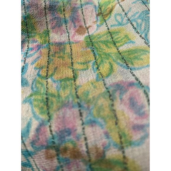 Chartreuse Rose Silk Oblong Scarf - Picture 3 of 3